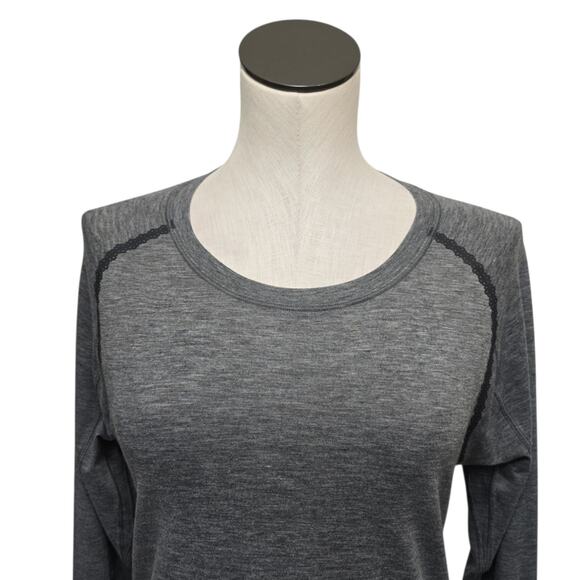 Lululemon Women's 6 Stop Drop & Squat Top Long Sleeve Grey Thumbholes Twist Back - Picture 5 of 8